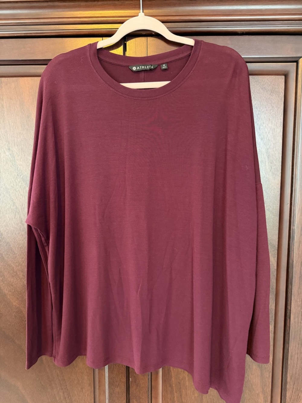 Athleta Burgundy Asymmetrical Top